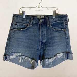 Agolde Parker high rise button fly denim shorts 27